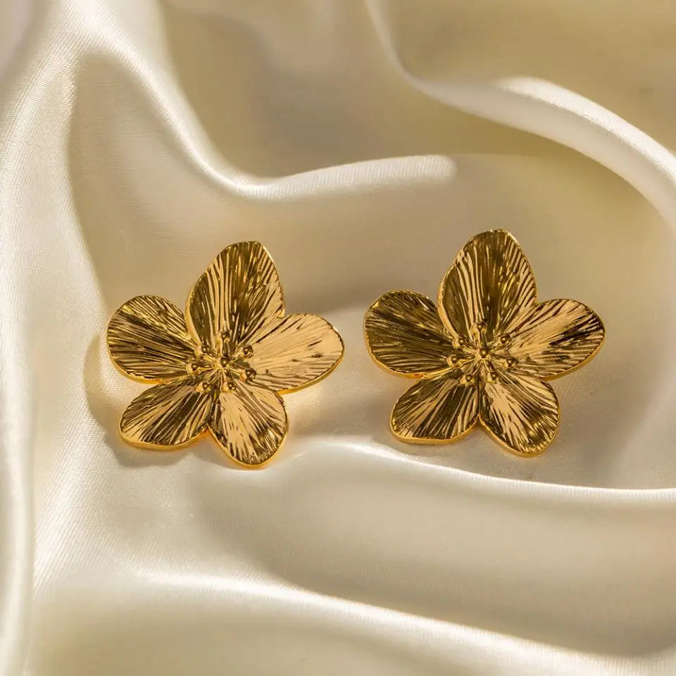 Flower Earrings-18K Gold Plated