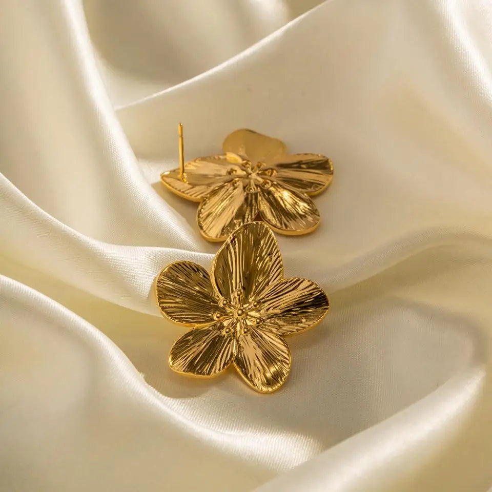 Flower Earrings-18K Gold Plated