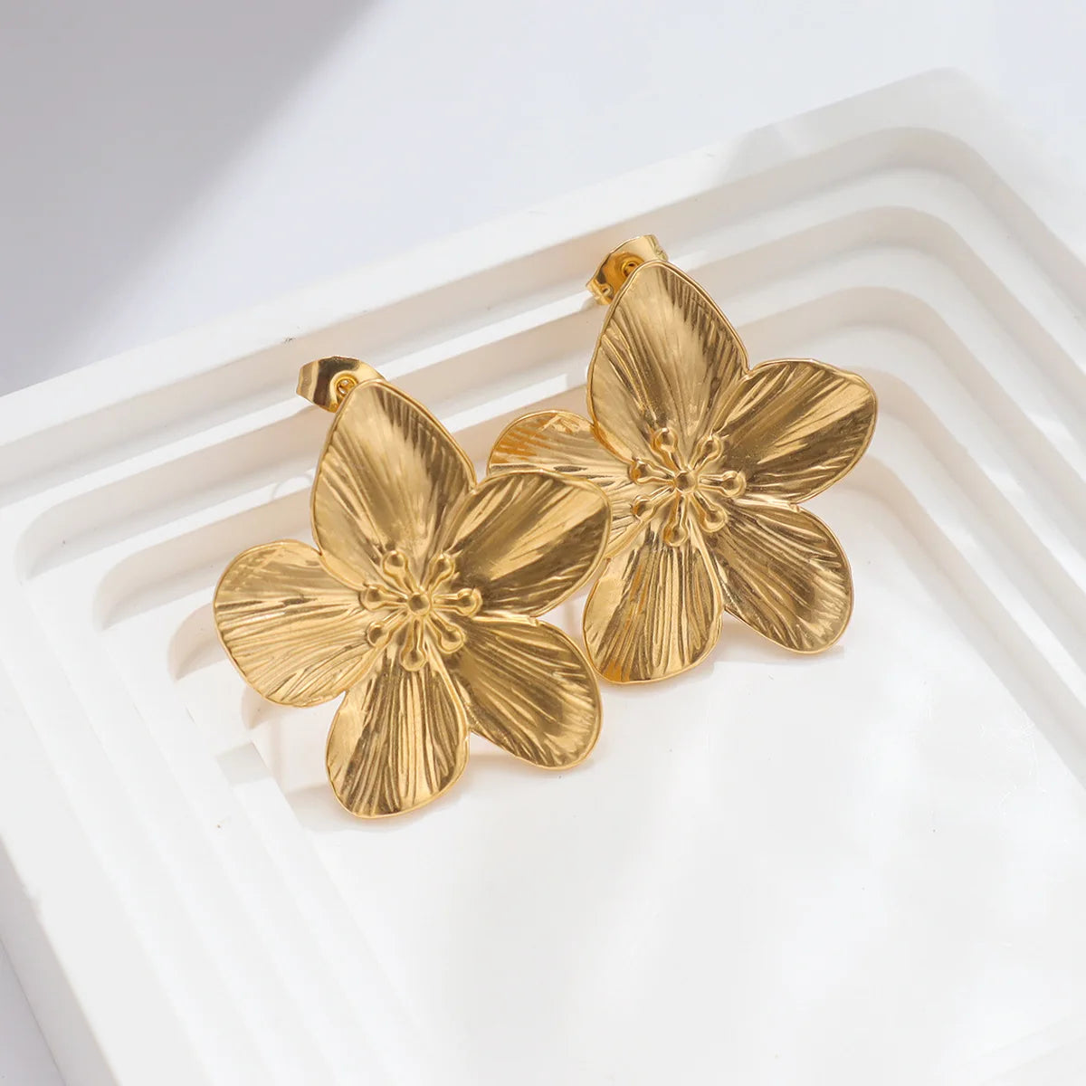 Flower Earrings-18K Gold Plated