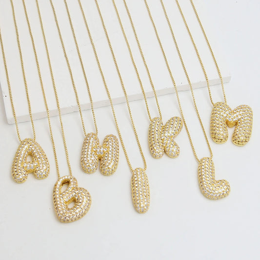 Ice bubble letter necklace