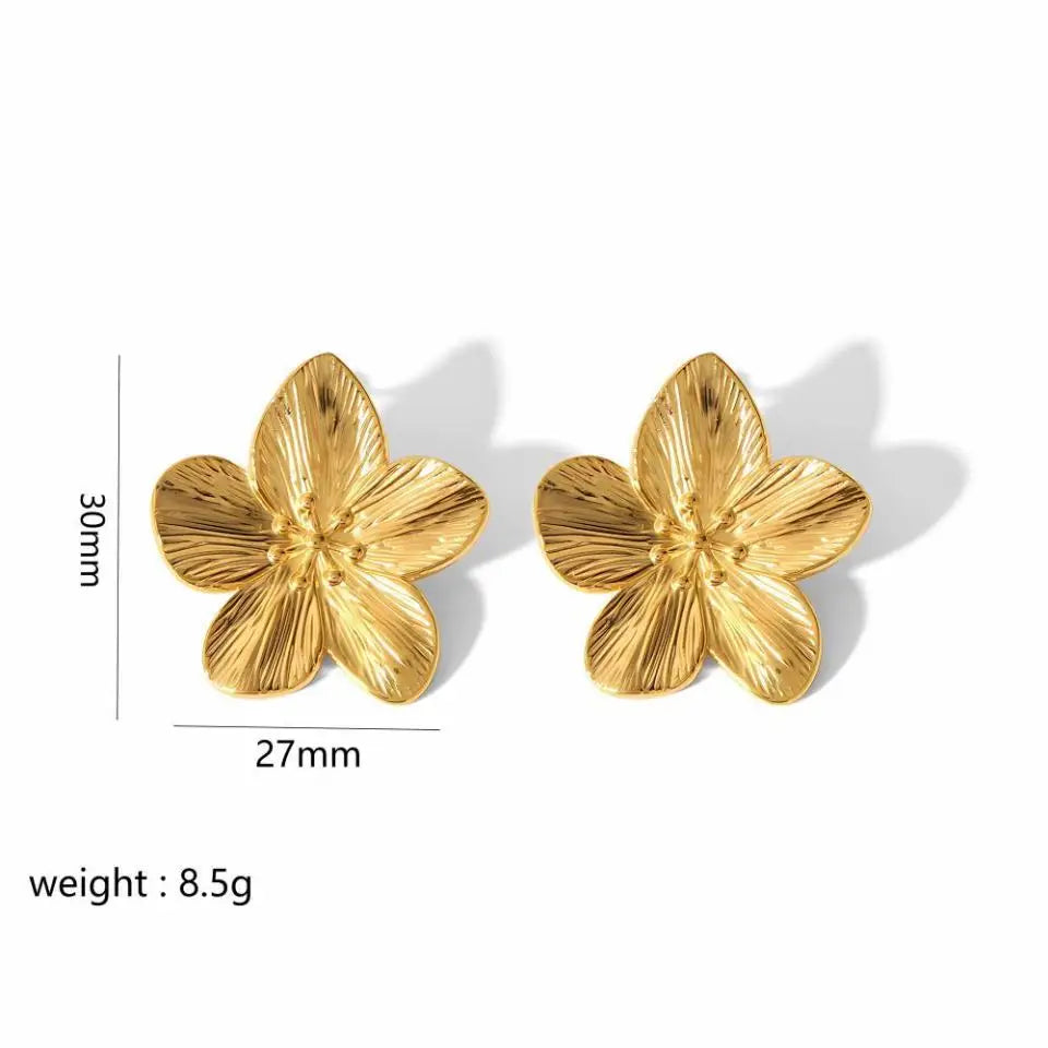 Flower Earrings-18K Gold Plated