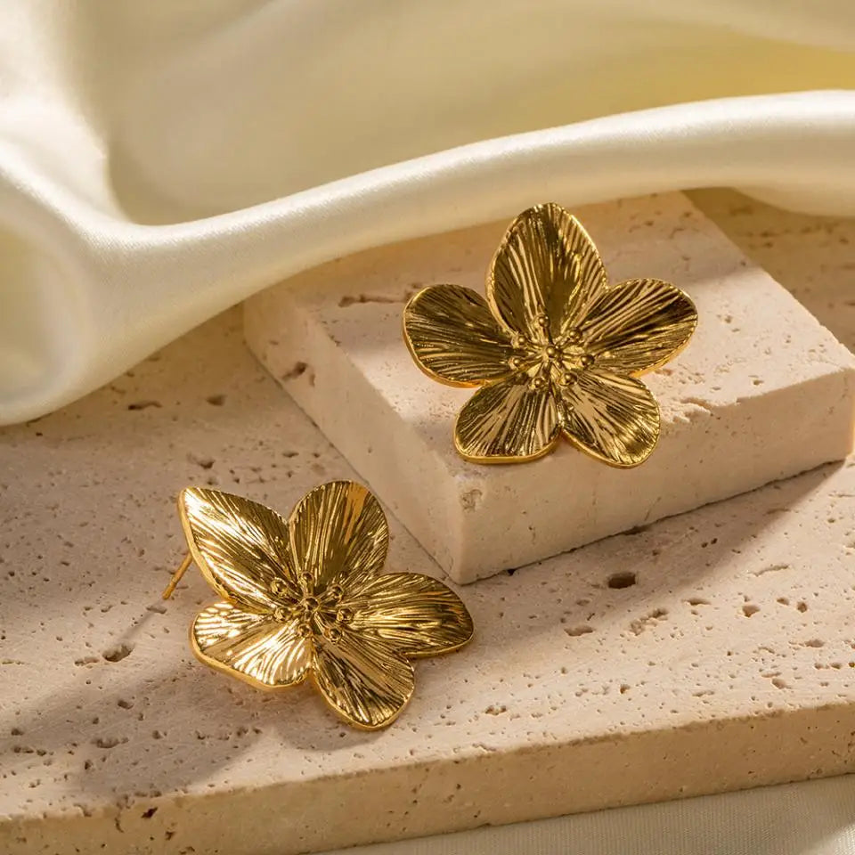 Flower Earrings-18K Gold Plated